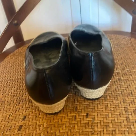 Ros Hommerson Envy black leather espadeille wedge heel 9 - Picture 7 of 13